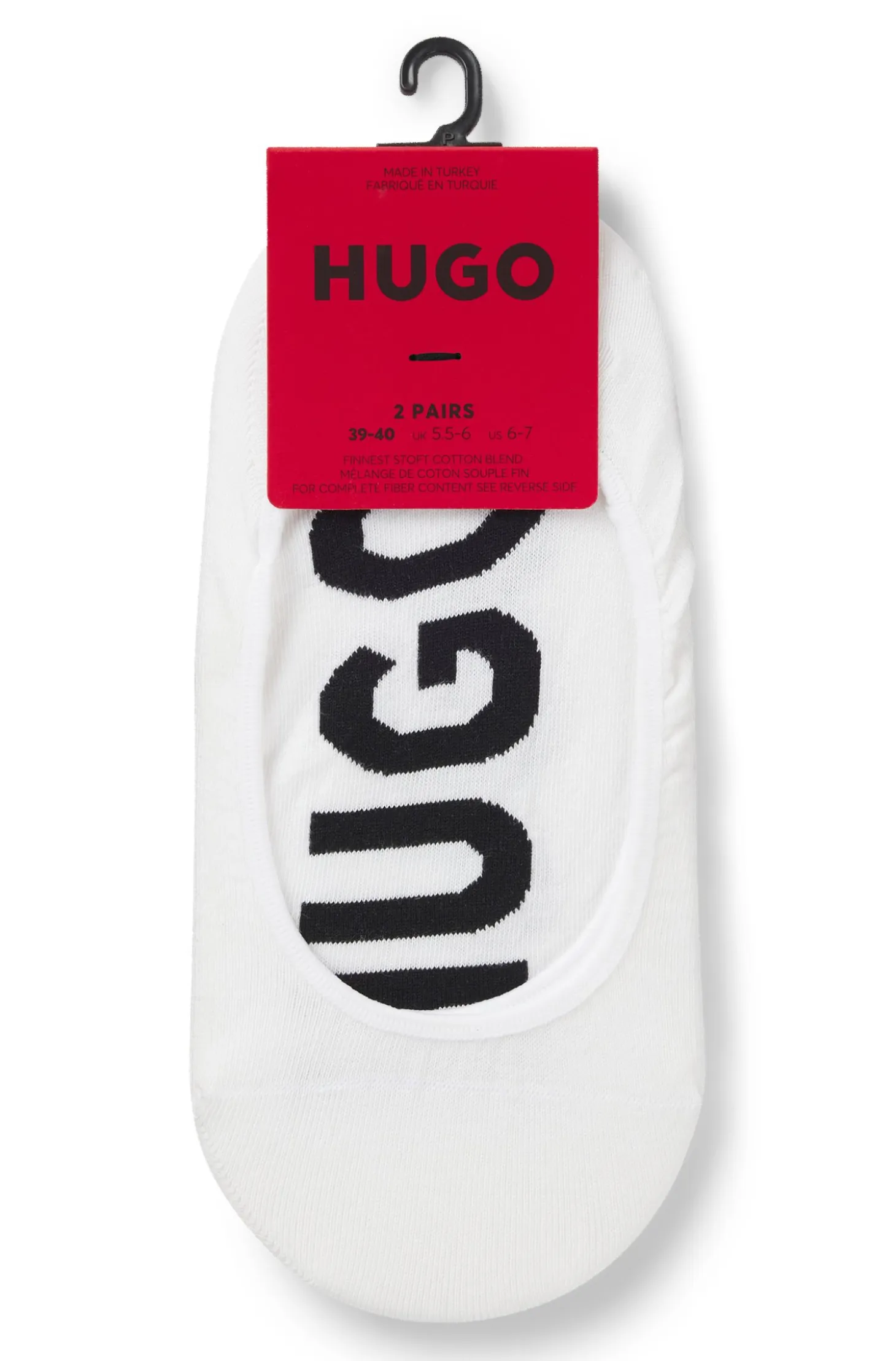 Two-pack of invisible socks with logos