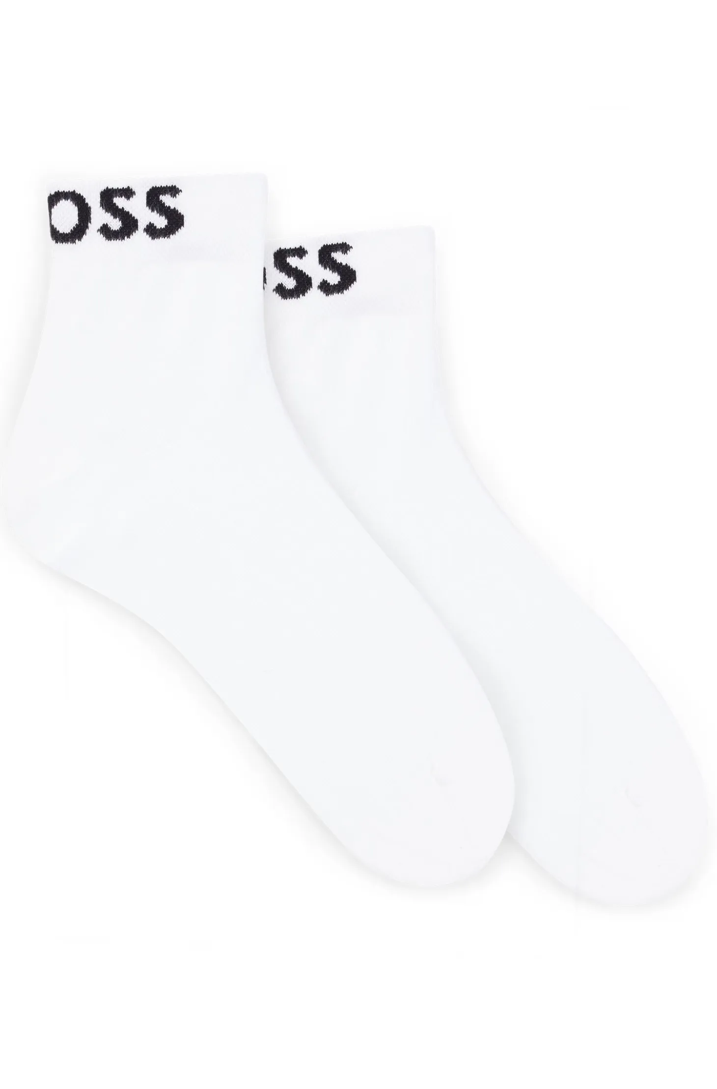 Two-pack of quarter-length socks with contrast logos