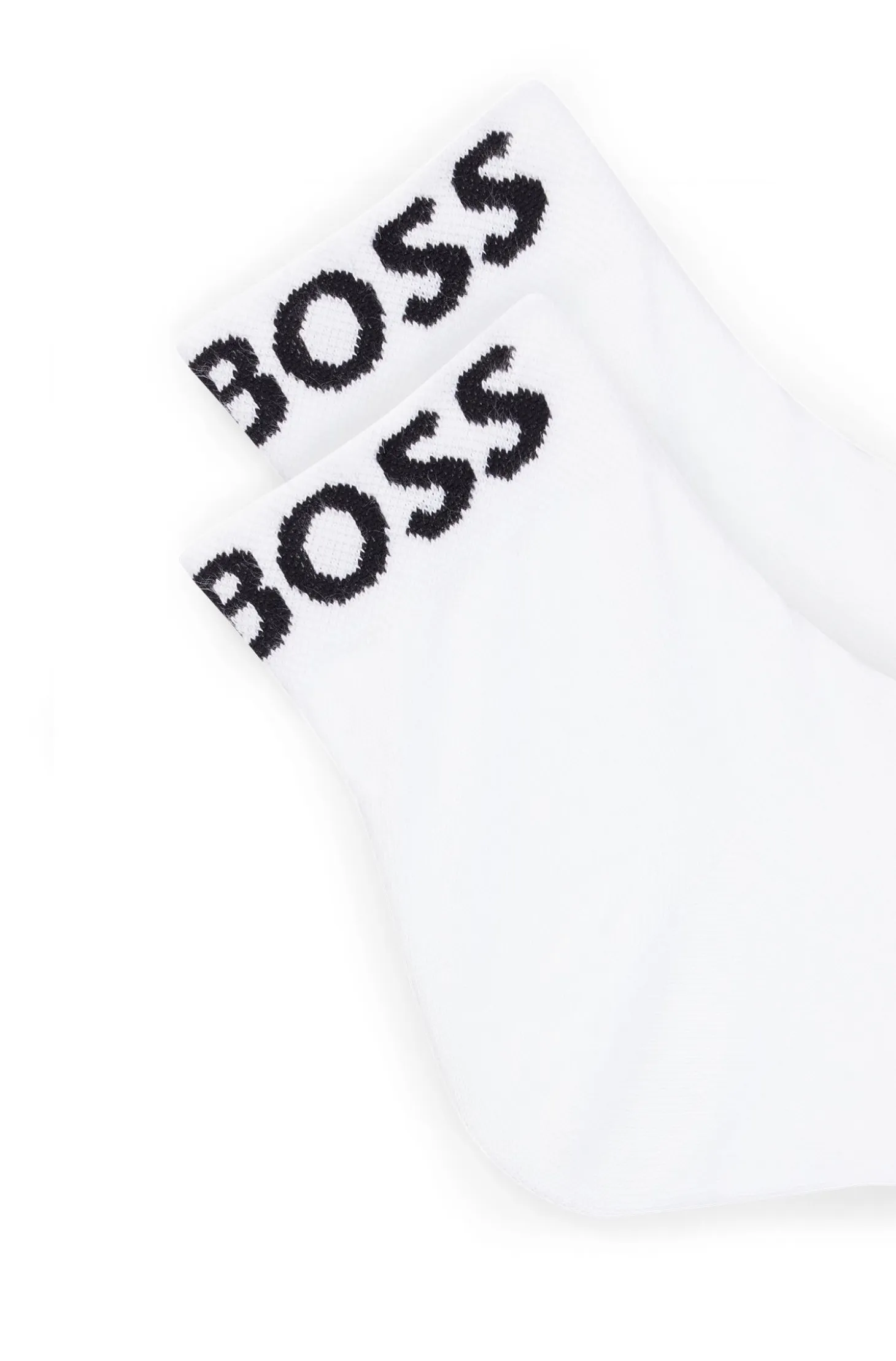 Two-pack of quarter-length socks with contrast logos
