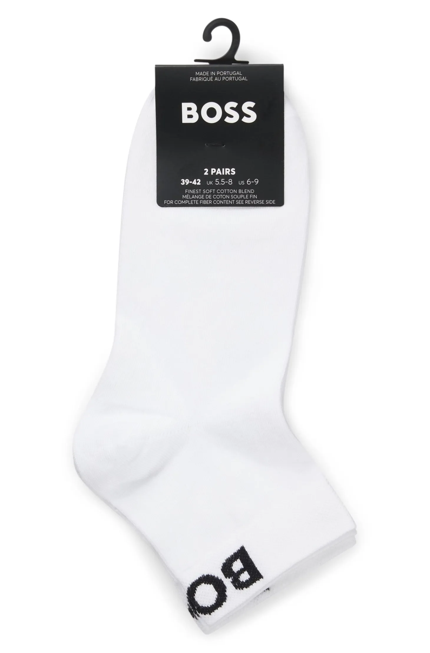 Two-pack of quarter-length socks with contrast logos