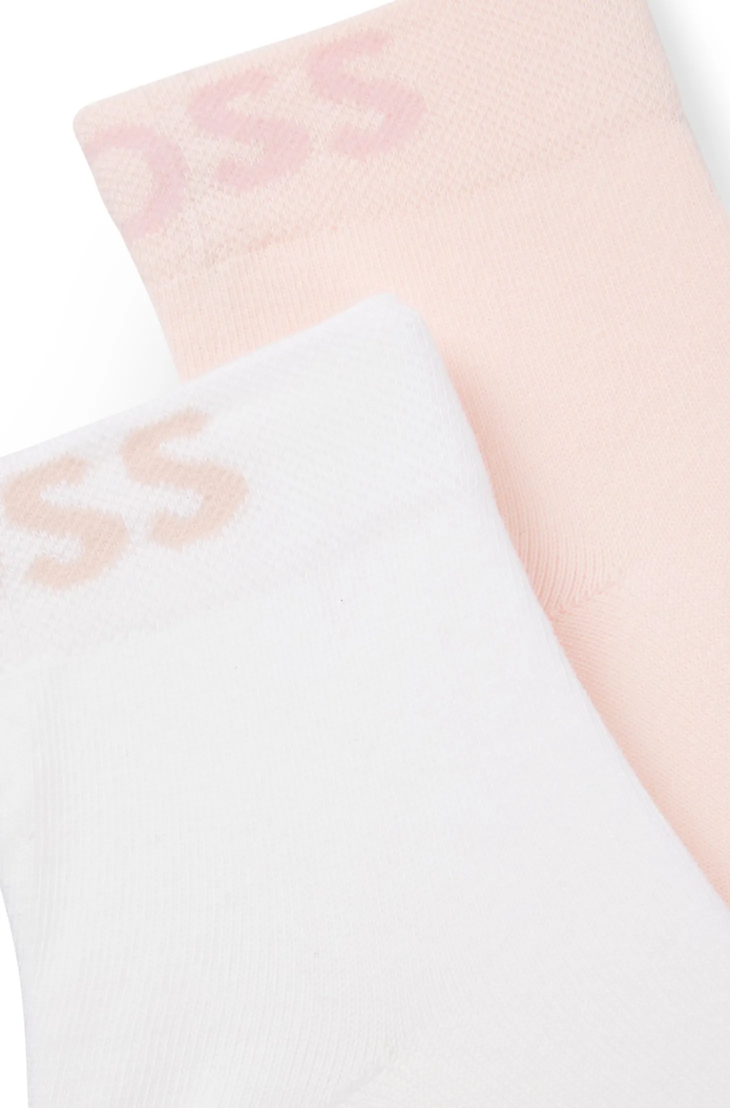 Two-pack of quarter-length socks with contrast logos