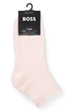 Two-pack of quarter-length socks with contrast logos