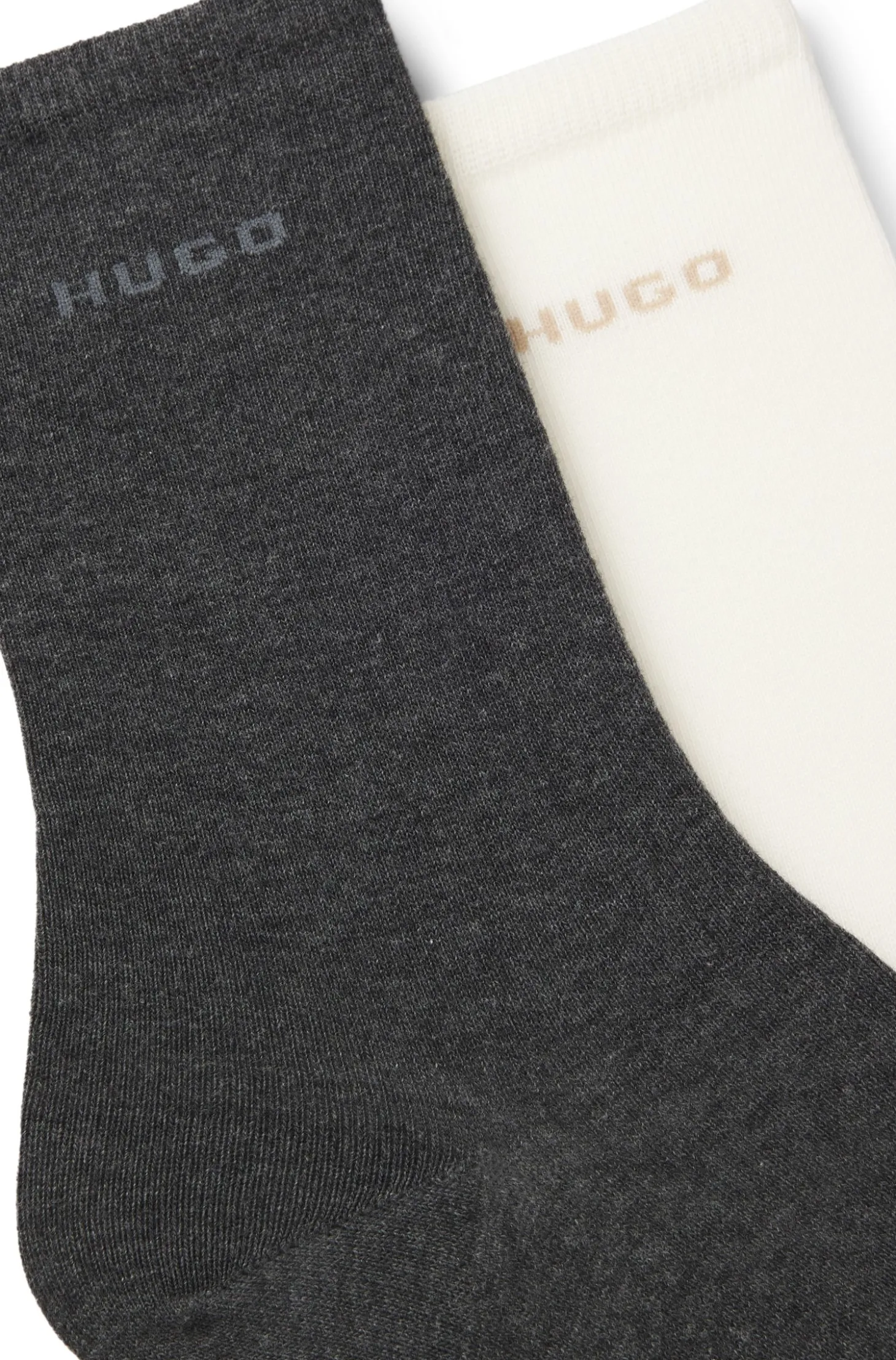 Two-pack of regular-length cotton-blend logo socks
