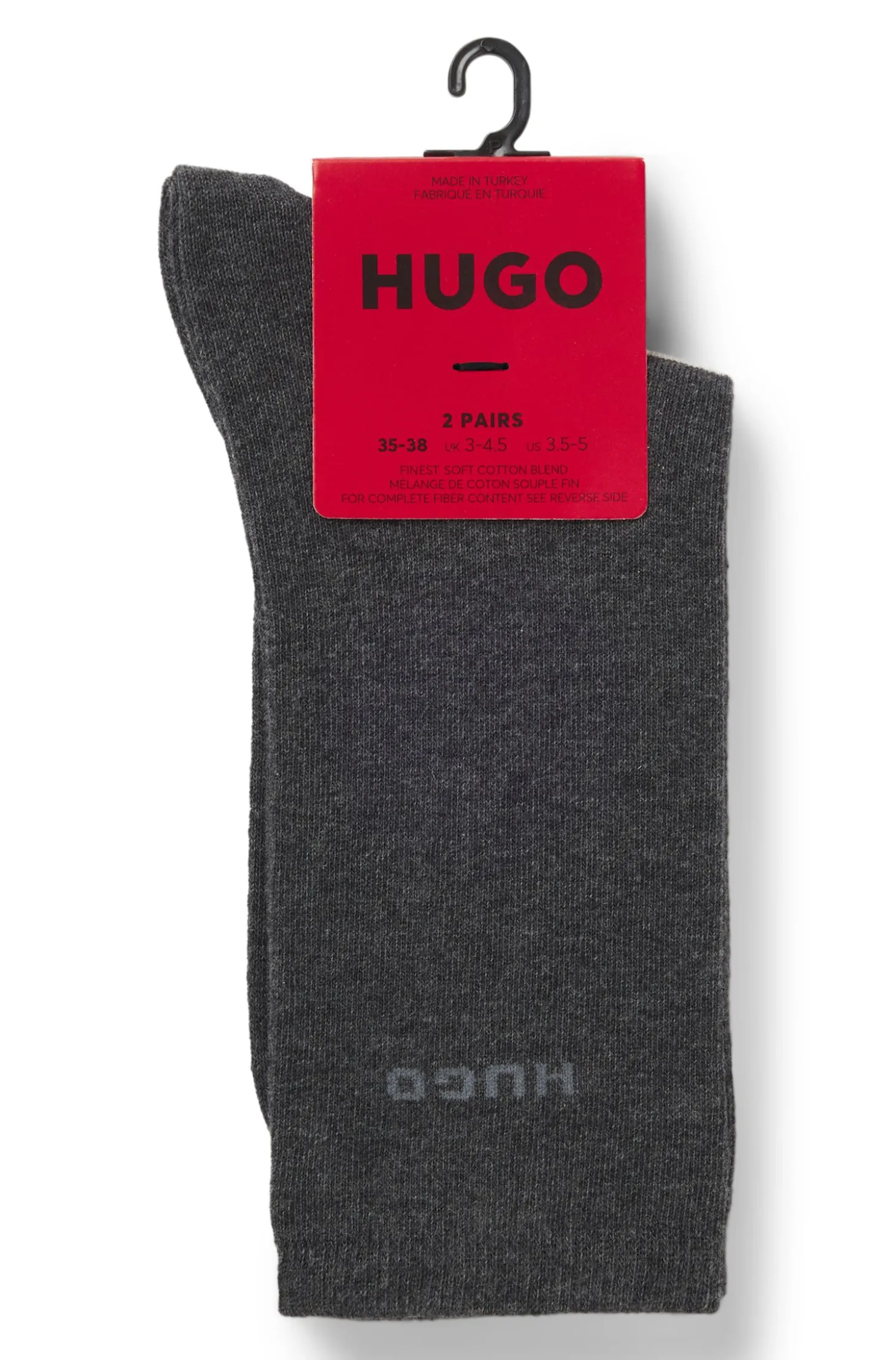 Two-pack of regular-length cotton-blend logo socks