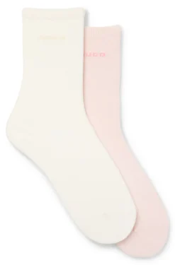 Two-pack of regular-length cotton-blend logo socks