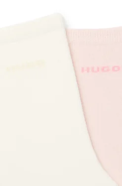 Two-pack of regular-length cotton-blend logo socks