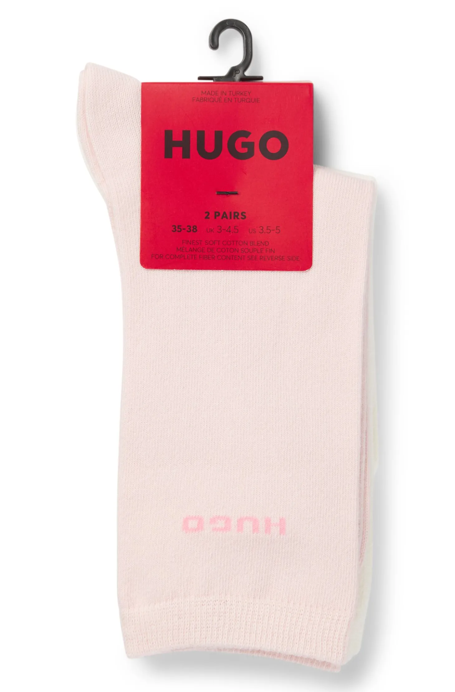 Two-pack of regular-length cotton-blend logo socks