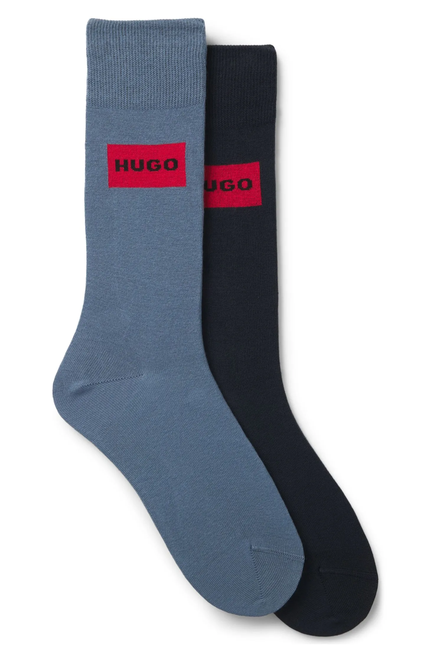 Two-pack of regular-length socks with logo labels