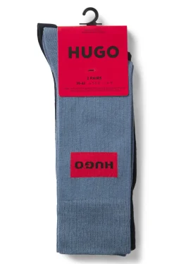 Two-pack of regular-length socks with logo labels