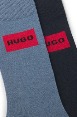 Two-pack of regular-length socks with logo labels