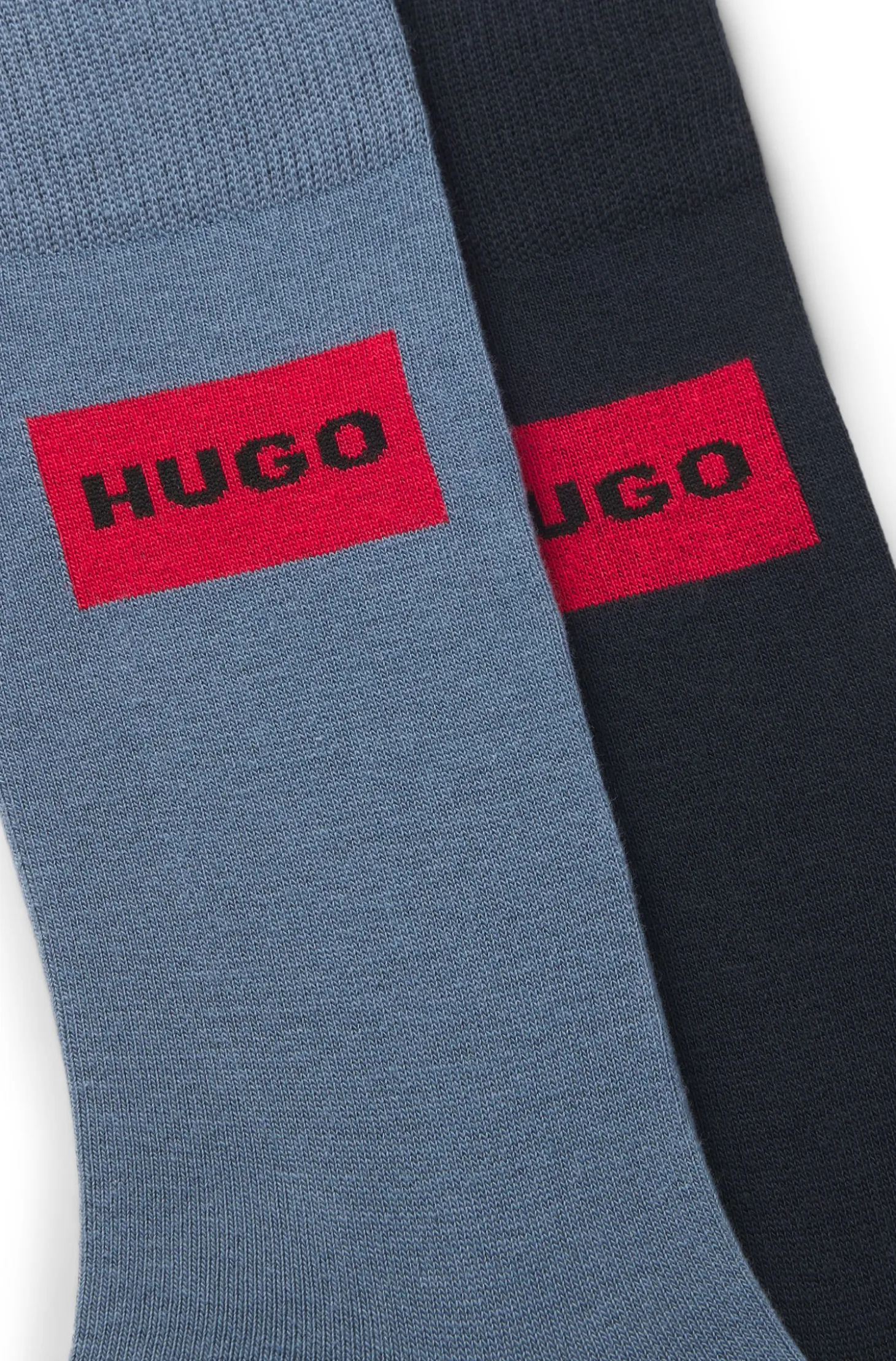 Two-pack of regular-length socks with logo labels