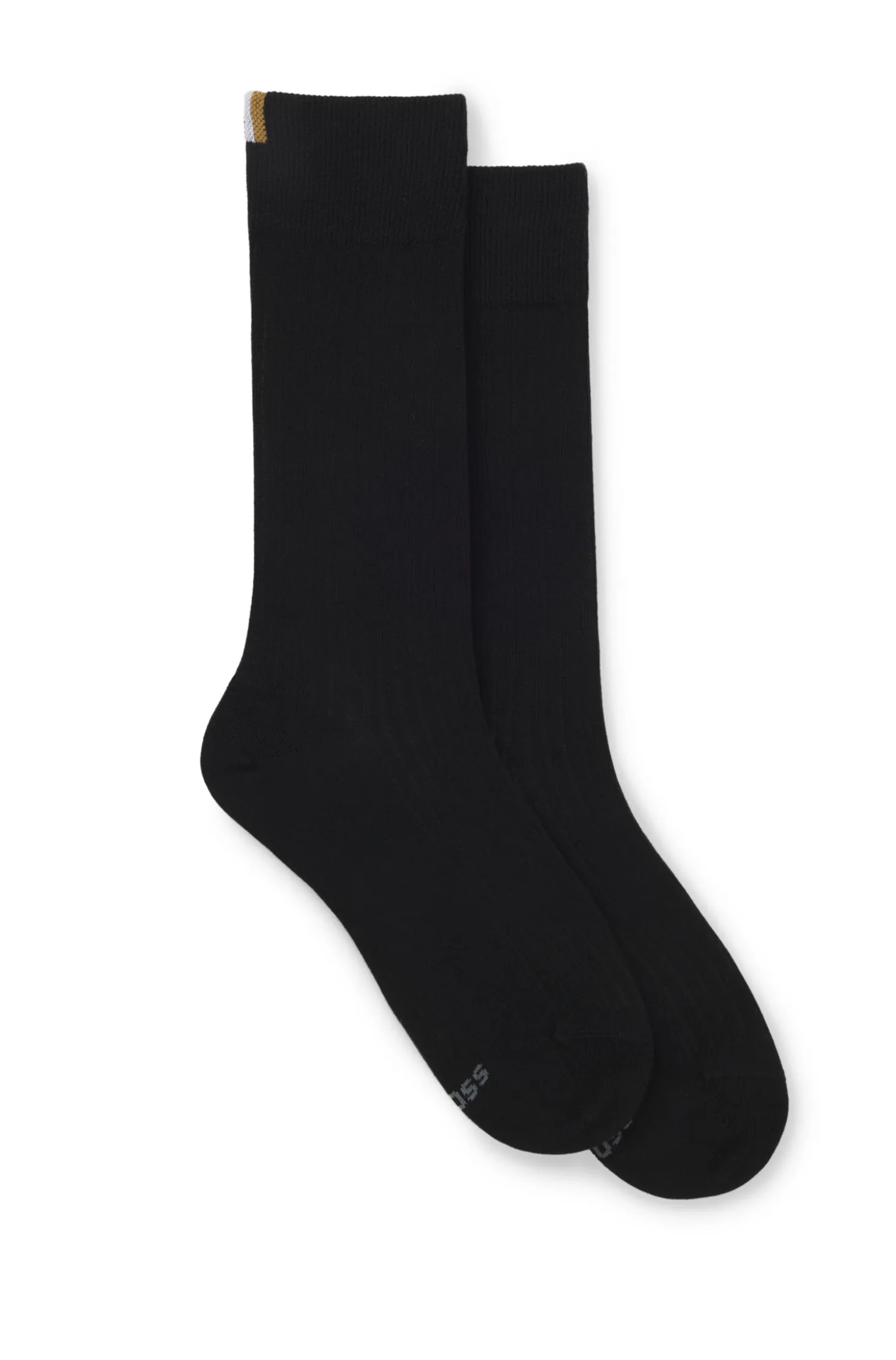 Two-pack of regular-length socks with ribbed structure