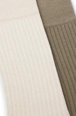 Two-pack of regular-length socks with ribbed structure
