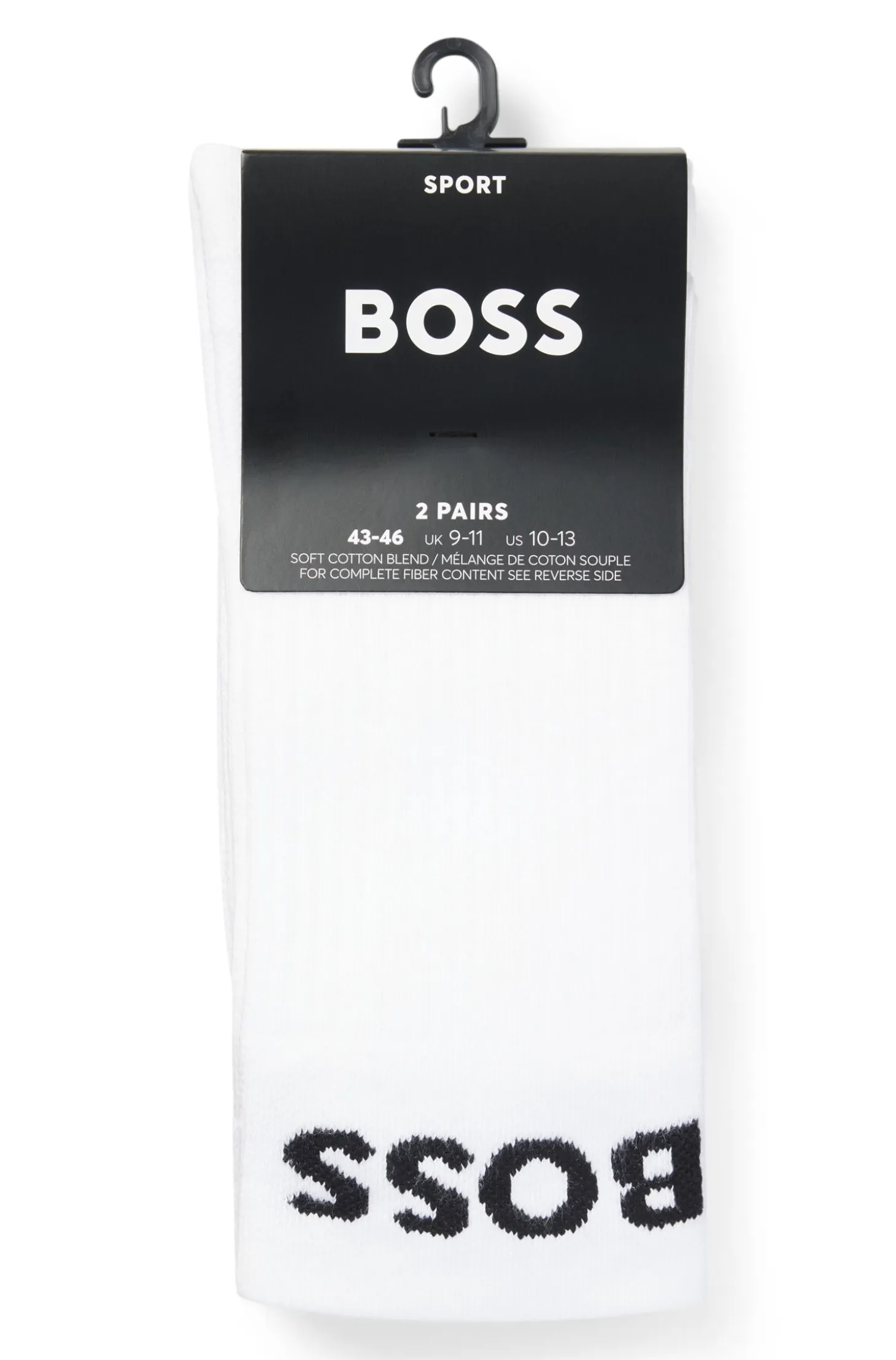 Two-pack of regular-length socks in stretch fabric