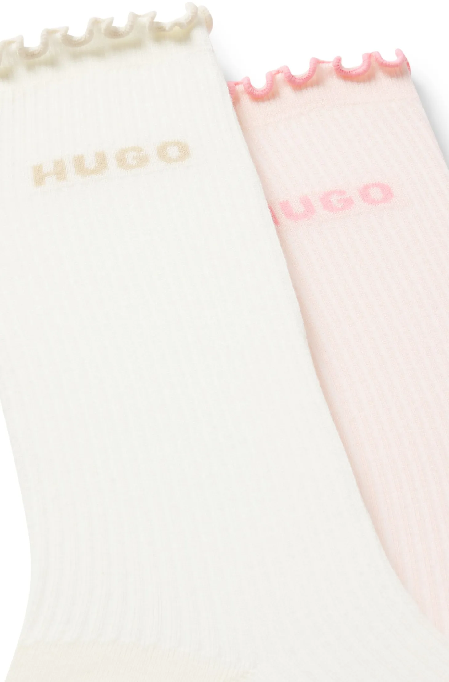 Two-pack of regular-length socks with lettuce cuff