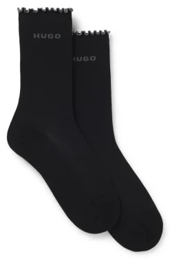 Two-pack of regular-length socks with lettuce cuff