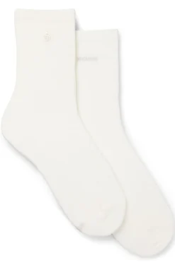 Two-pack of regular-length socks with logo details