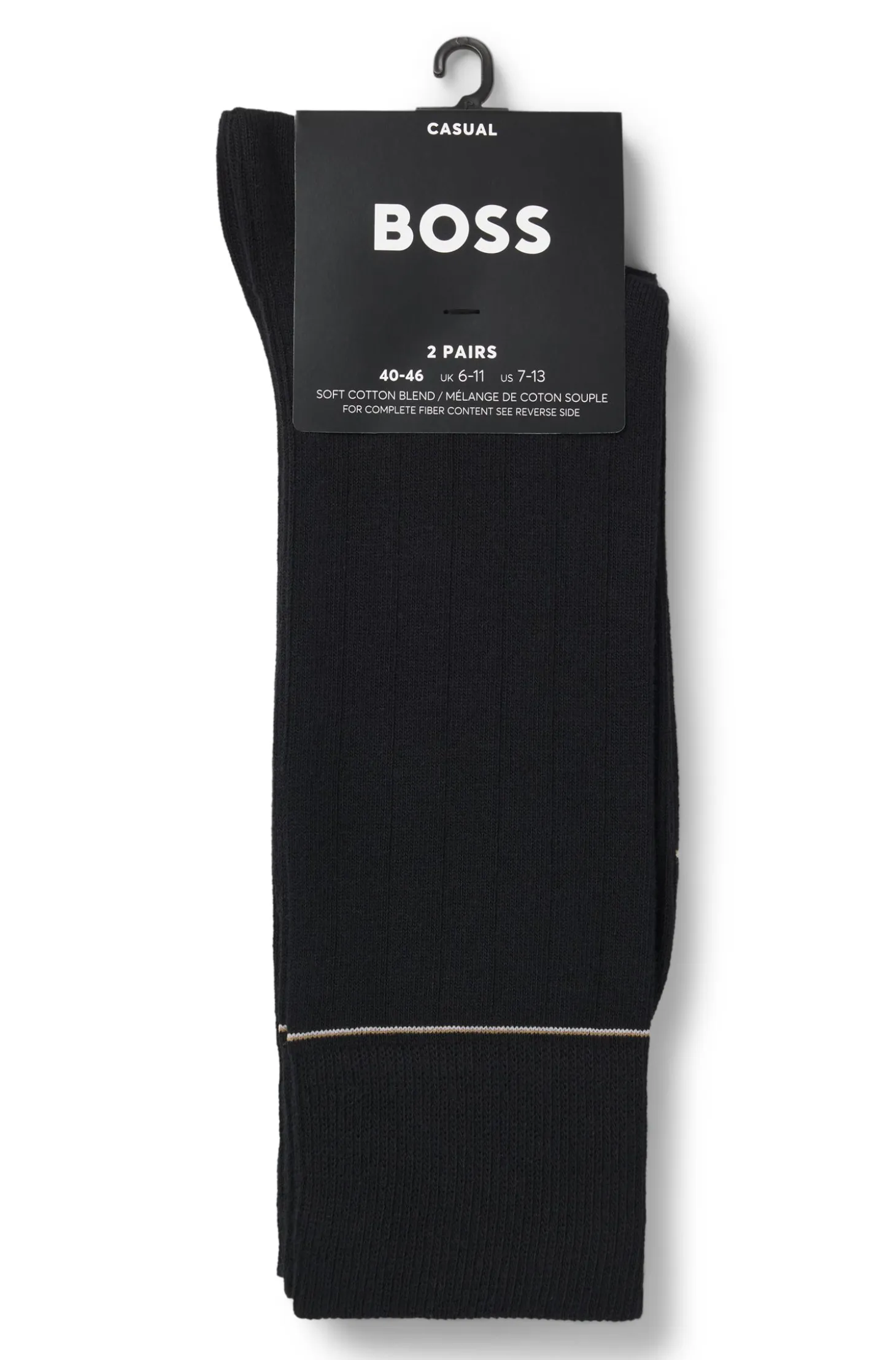 Two-pack of ribbed socks with signature-stripe details