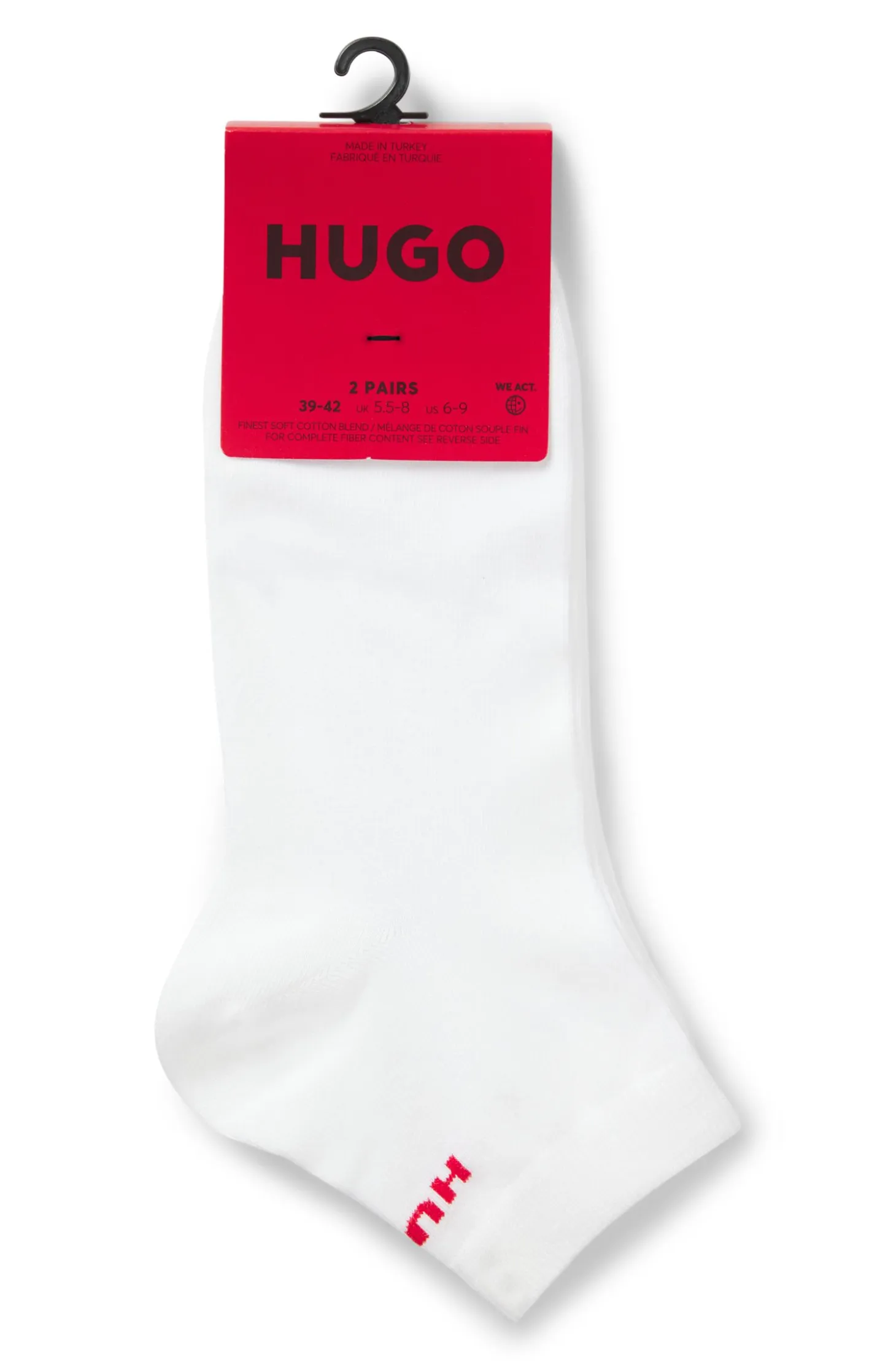 Two-pack of short cotton-blend socks