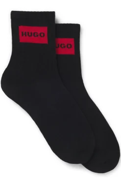 Two-pack of short-length socks with red logos