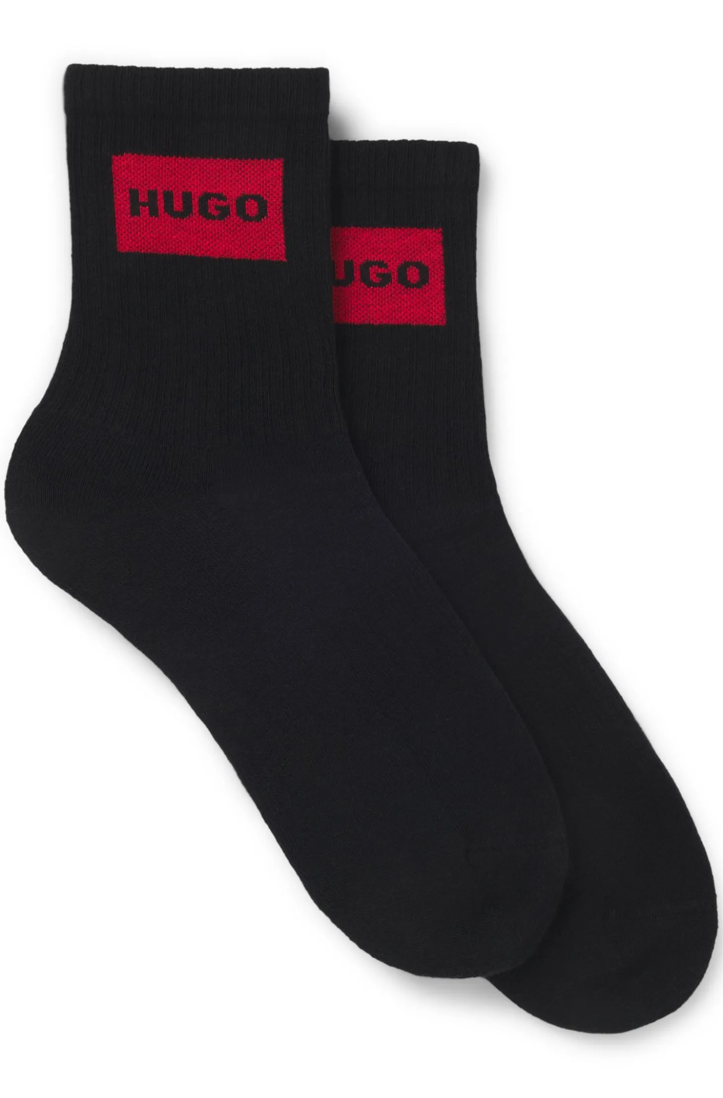 Two-pack of short-length socks with red logos