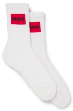 Two-pack of short-length socks with red logos