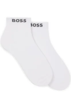 Two-pack of short socks with logo cuffs