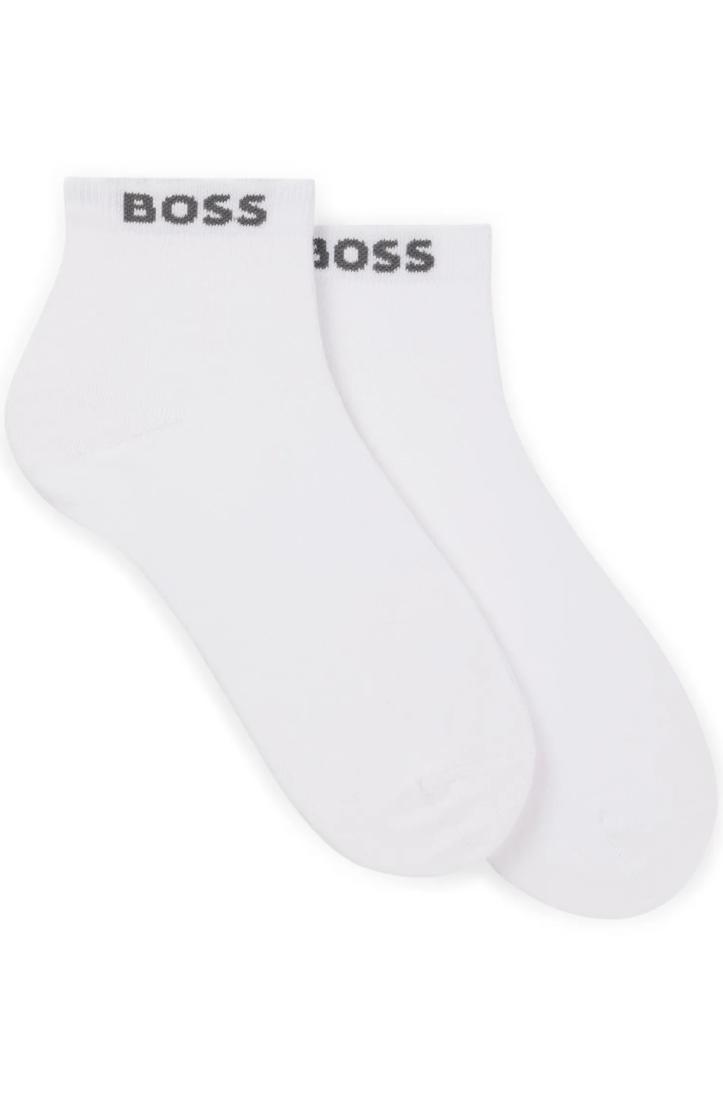 Two-pack of short socks with logo cuffs