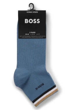 Two-pack of short socks with signature-stripe cuffs