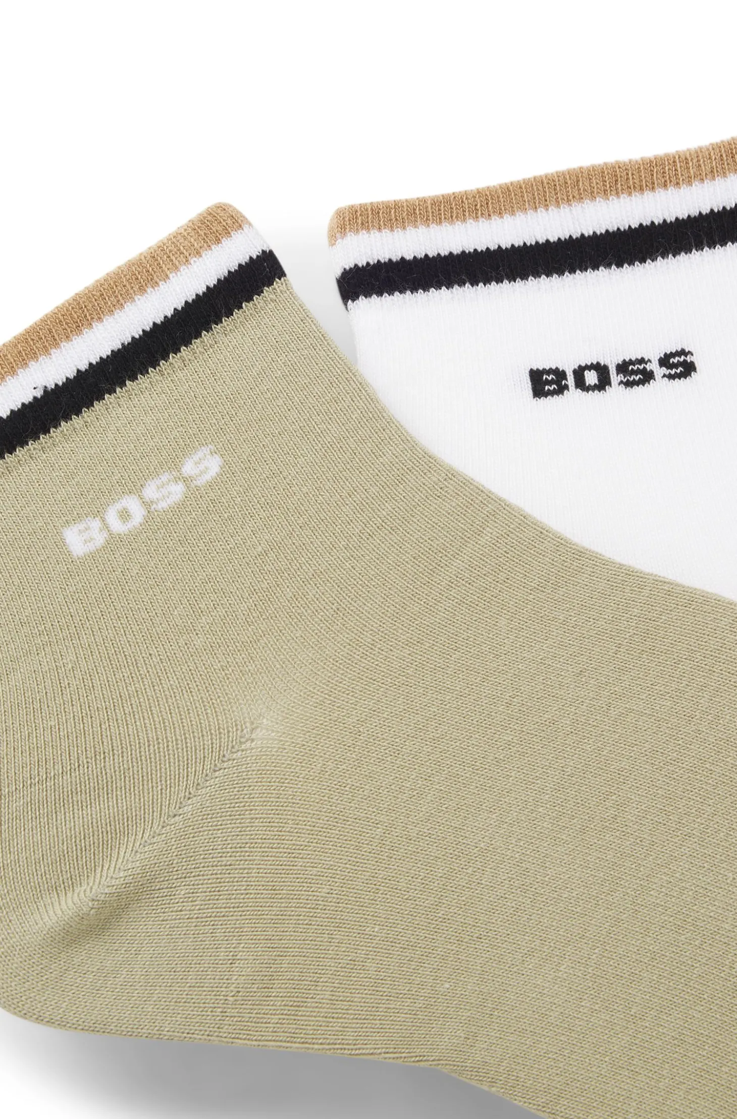Two-pack of short socks with signature-stripe cuffs