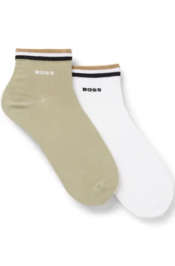 Two-pack of short socks with signature-stripe cuffs