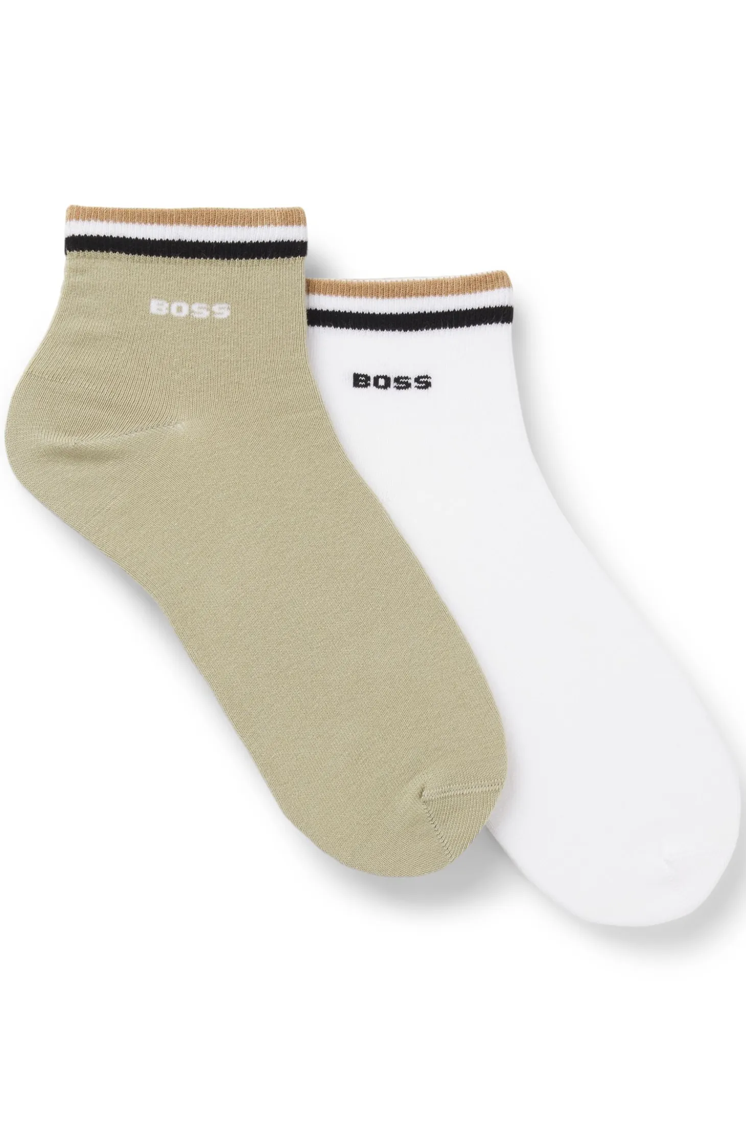Two-pack of short socks with signature-stripe cuffs