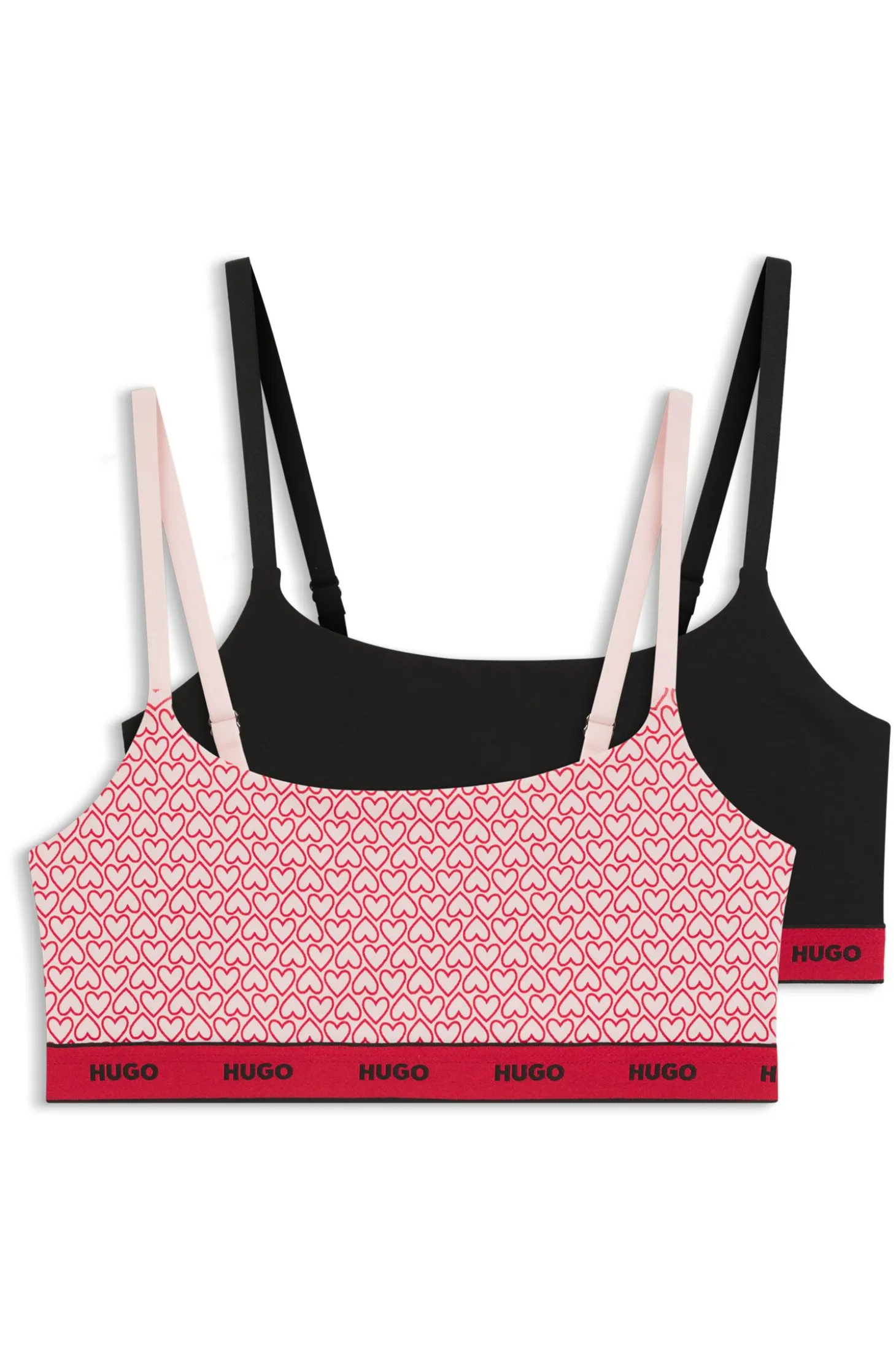 Two-pack of stretch-cotton bralettes