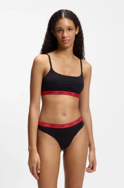 Two-pack of stretch-cotton bralettes
