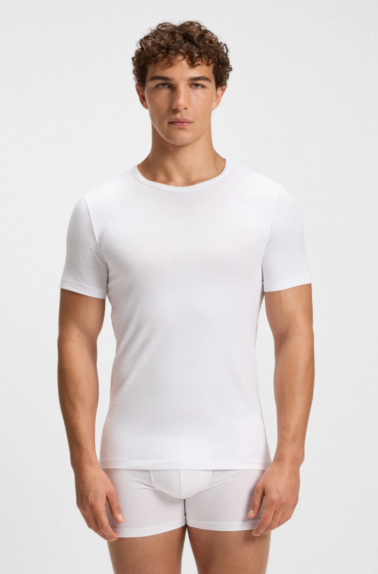 Two-pack of underwear T-shirts in stretch cotton