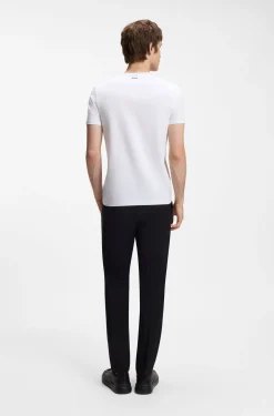 Two-pack of V-neck T-shirts in stretch cotton