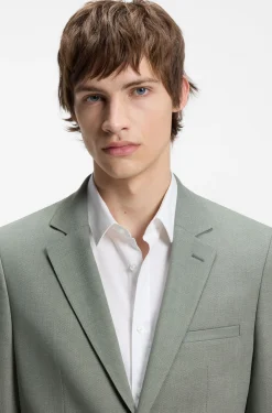 Two-piece extra-slim-fit suit in patterned fabric