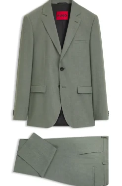 Two-piece extra-slim-fit suit in patterned fabric