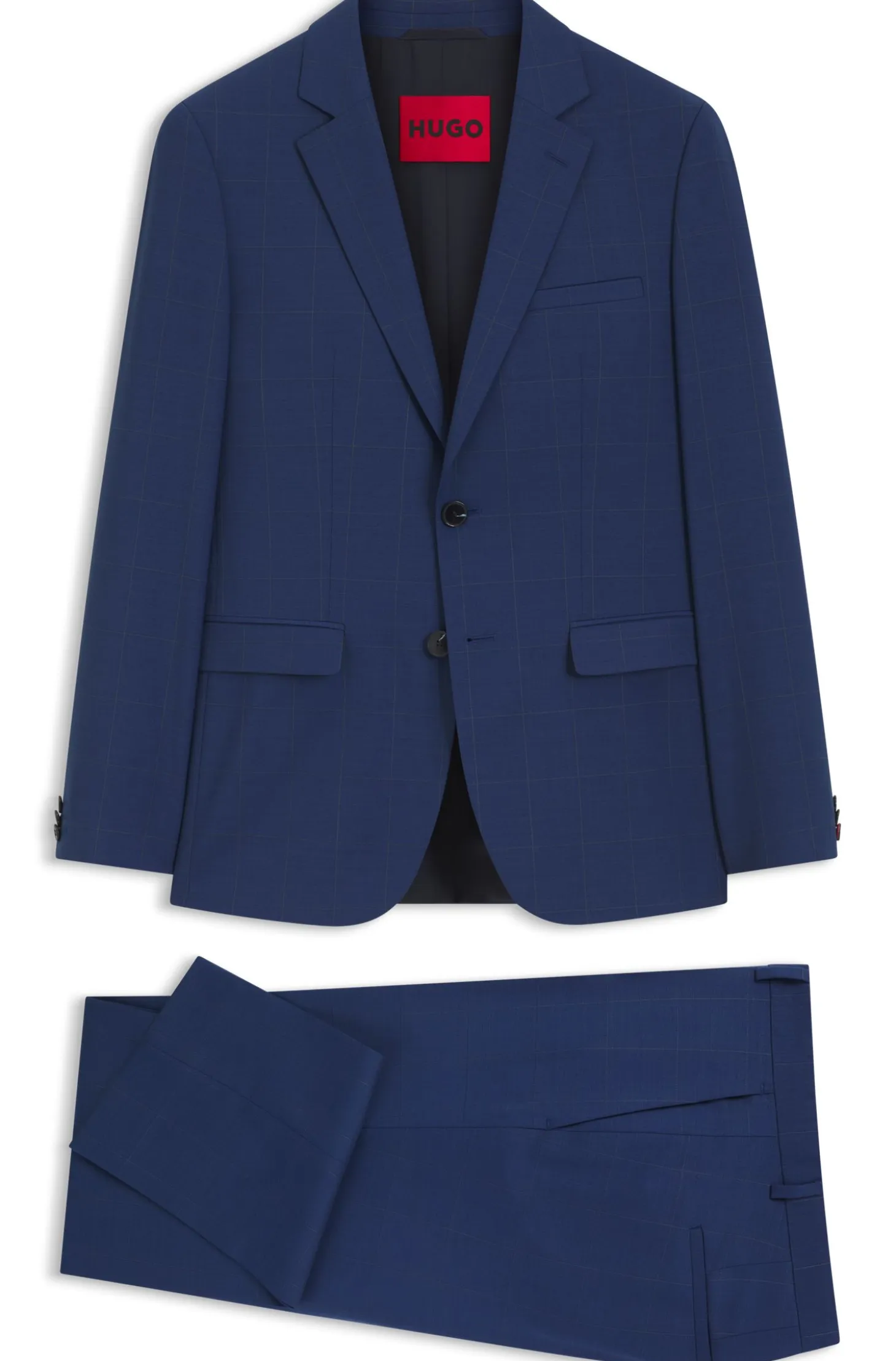Two-piece extra-slim-fit suit in checked twill