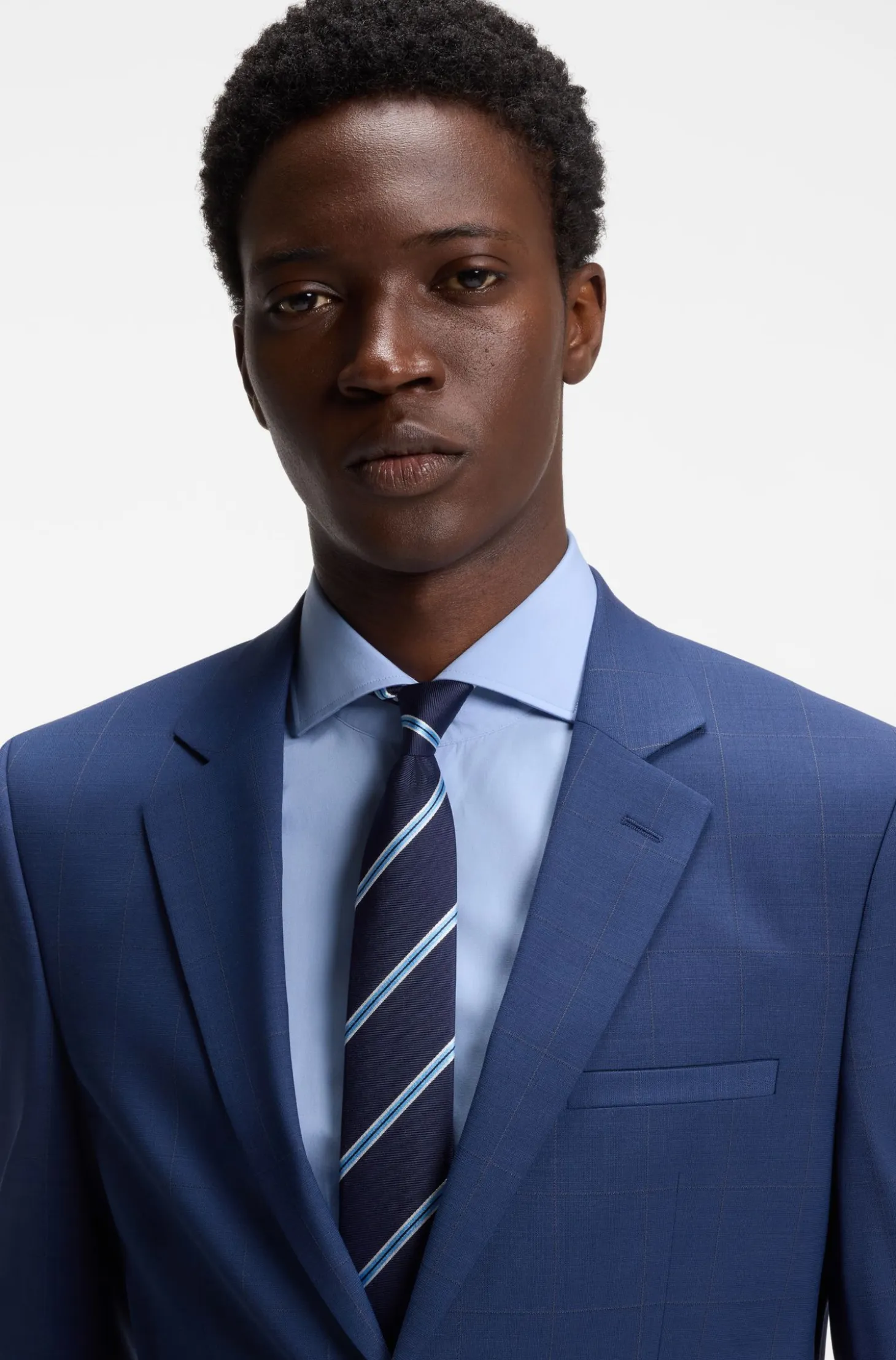 Two-piece extra-slim-fit suit in checked twill