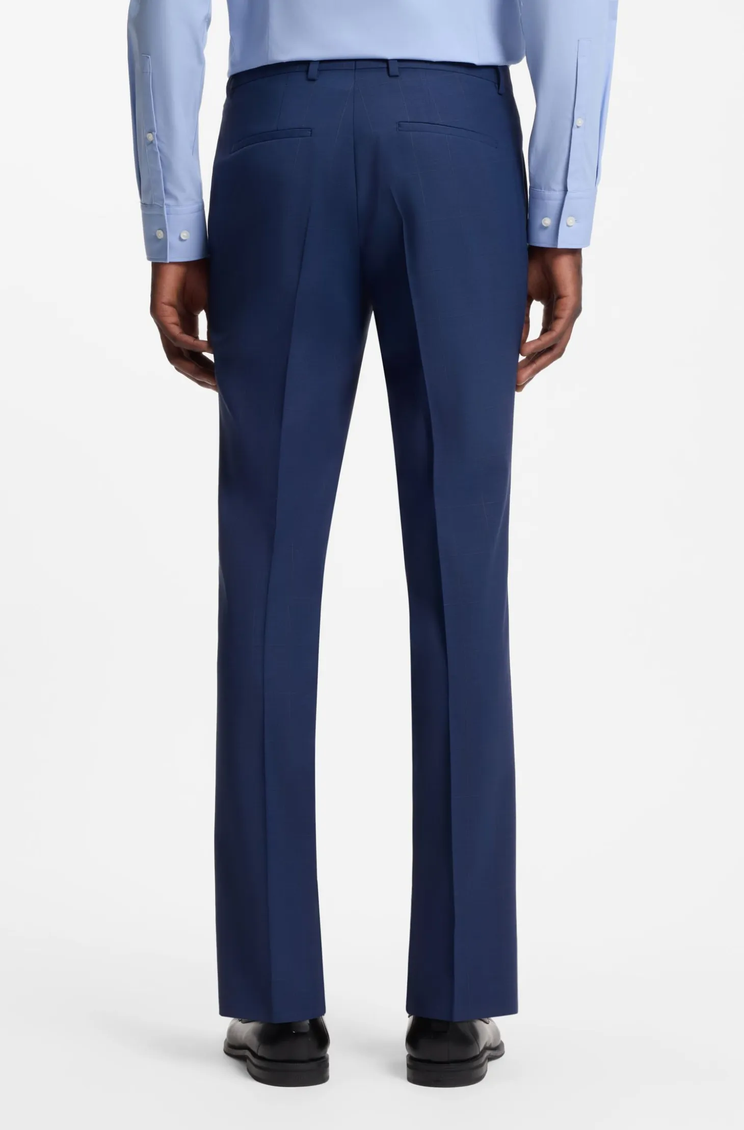 Two-piece extra-slim-fit suit in checked twill
