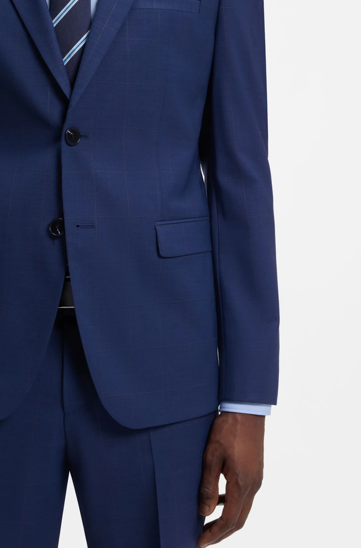 Two-piece extra-slim-fit suit in checked twill