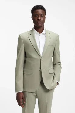 Two-piece extra-slim-fit suit in wool-blend poplin