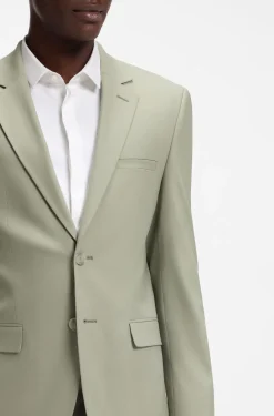 Two-piece extra-slim-fit suit in wool-blend poplin