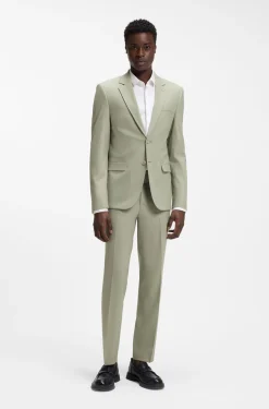 Two-piece extra-slim-fit suit in wool-blend poplin