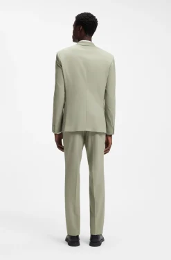 Two-piece extra-slim-fit suit in wool-blend poplin
