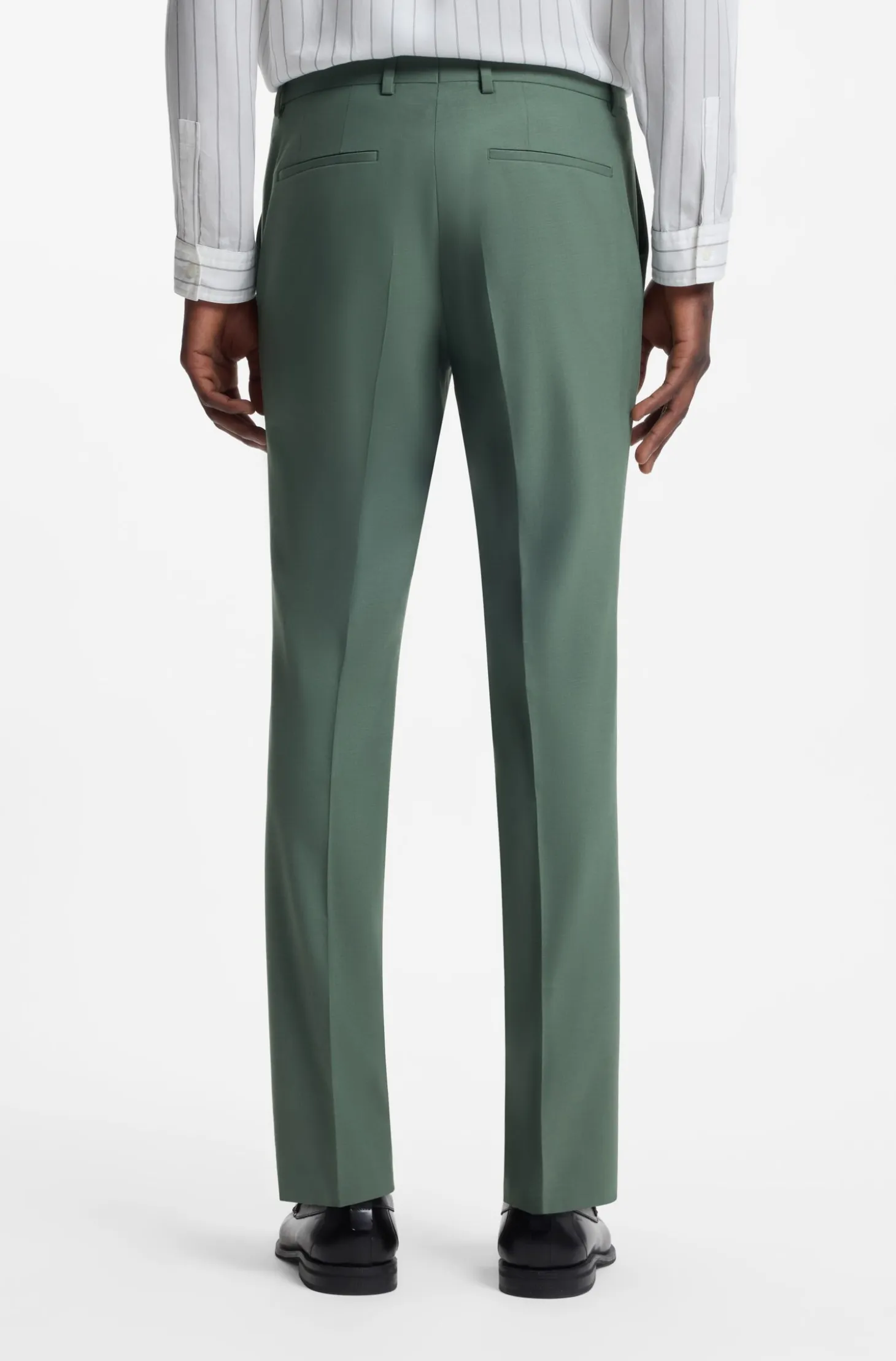 Two-piece extra-slim-fit suit in wool-blend poplin
