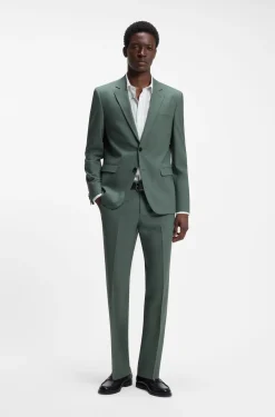 Two-piece extra-slim-fit suit in wool-blend poplin