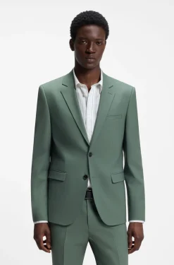 Two-piece extra-slim-fit suit in wool-blend poplin