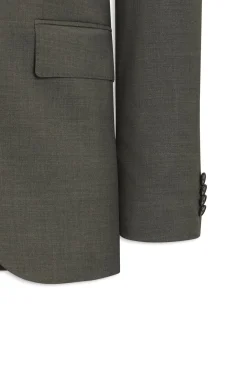 Two-piece regular-fit suit in melange stretch wool